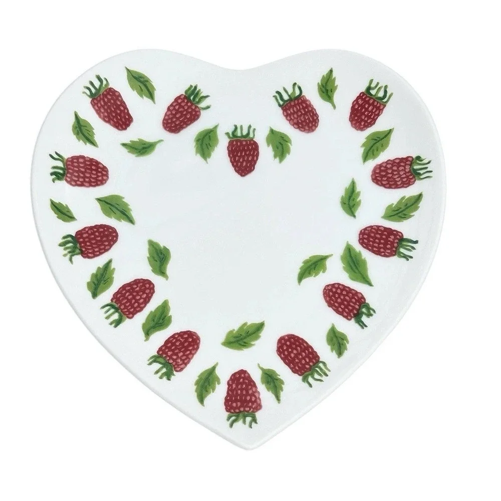 Williams Sonoma‎ La Mure Chene Heart Shape Berry Plates Set 4 Dessert Appetizer